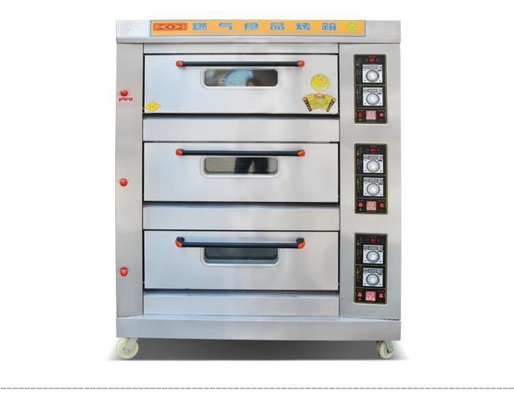 厨宝KB-30三层六盘商用燃气烤箱 燃气烤炉 3层6盘面包烤箱烘炉