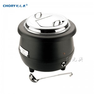 正品3号10升商用黑色电子暖汤煲 10公斤保温粥炉 圆形自助餐汤炉