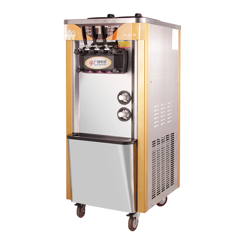 全不锈钢冰淇淋机商用 三色冰激凌机 广绅甜筒机 雪糕机生产厂家