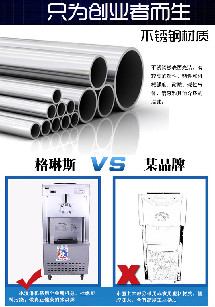 格琳斯48L全自动膨化冰淇淋机大型不锈钢甜筒雪糕机商用冰淇淋机