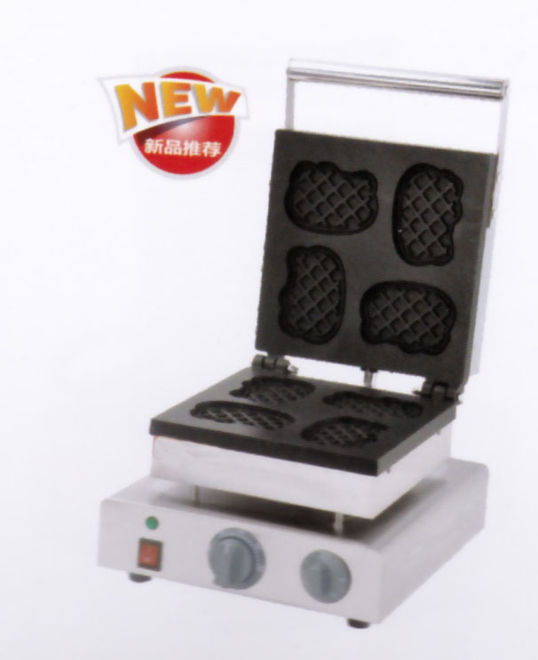 220V/110V 商用电热机械猫华夫机 卡通模具付夫炉机 烤饼机