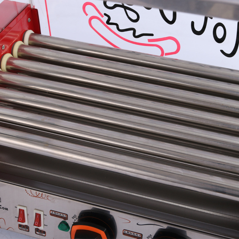 汇利WY007D烤肠机 商用自动秘制香肠机热狗机火腿肠带门烤箱 促销