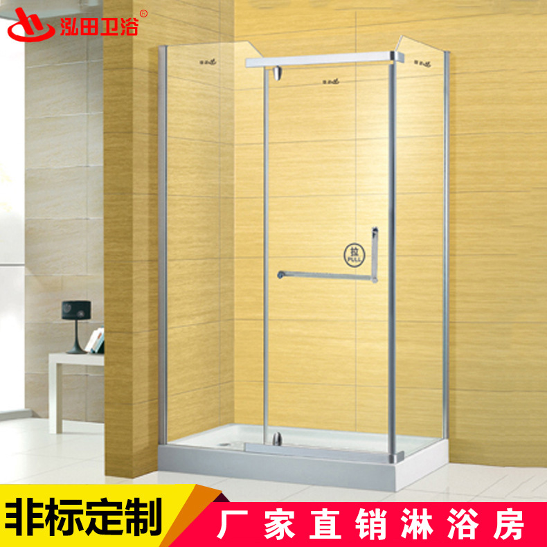 不锈钢简易淋浴房 酒店方形钢化玻璃整体卫浴房 浴室隔断屏风定制