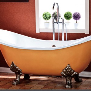 1.8米欧式带脚独立式铸铁搪瓷浴缸 酒店家用成人贵妃浴缸厂家直销