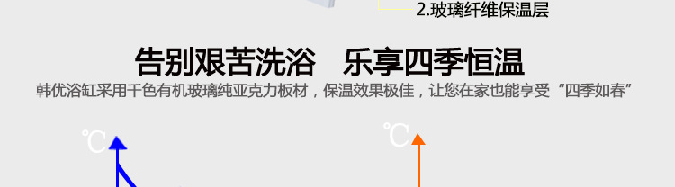 1.65米纯亚克力浴缸海景玻璃窗单人方形浴盆主题酒店高档会所浴缸