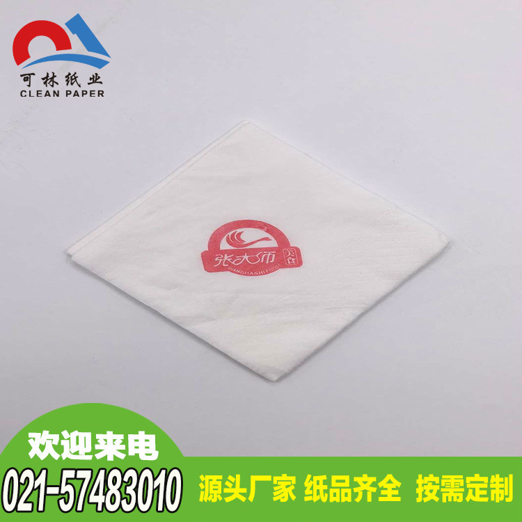 生产定制 250双层带字餐巾纸方巾纸 酒店饭店餐巾纸 彩印餐巾纸