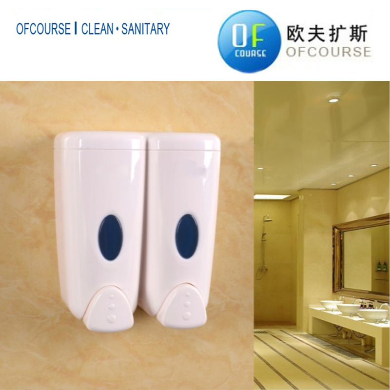 双头手动皂液器 ABS塑料洗手液器 酒店宾馆家用给液器