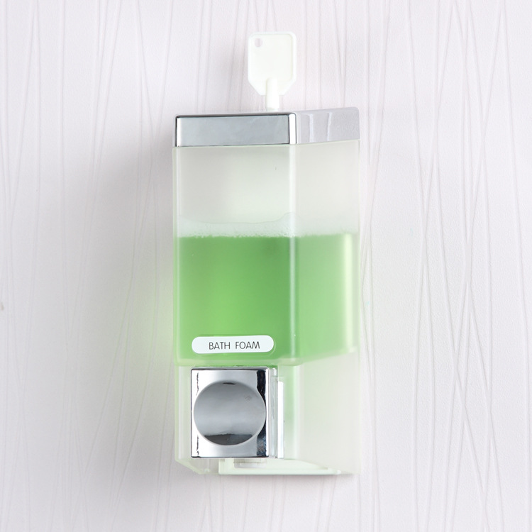 厂家直销 带锁手动皂液器 单头方形壁挂式酒店浴室专用给液器