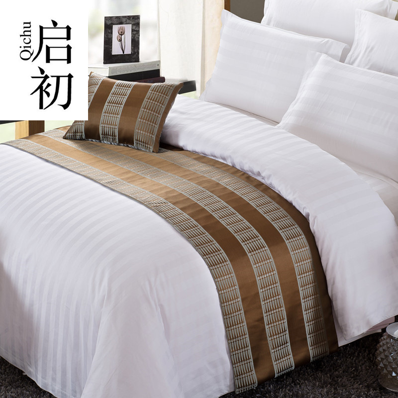 南通酒店床上用品 酒店宾馆布草四件套 客房床品纯棉缎条床单被套
