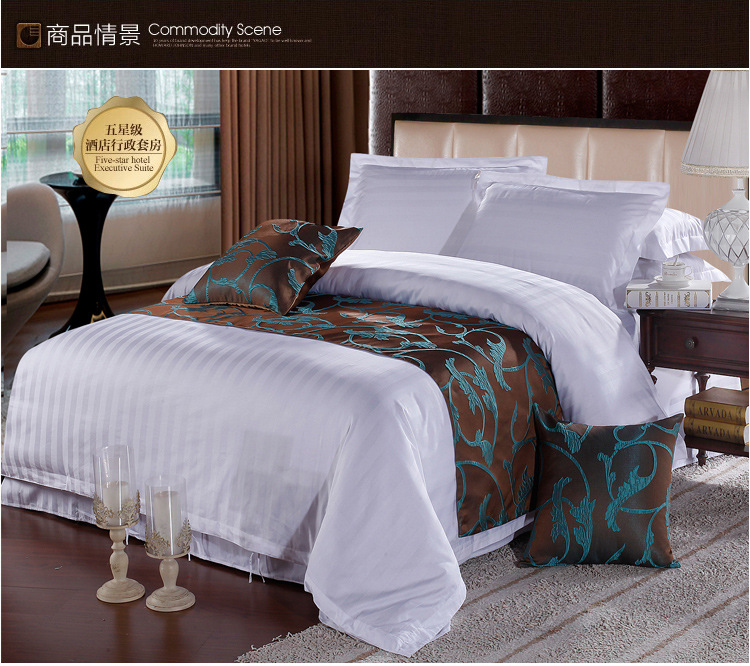 酒店布草 宾馆客房酒店床上用品床单被单纯棉酒店四件套一件代发