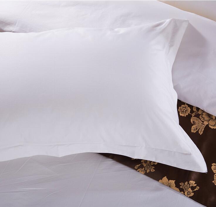 旭海酒店客房布草床上用品纯白全棉贡缎刺绣床单四件套床被批发