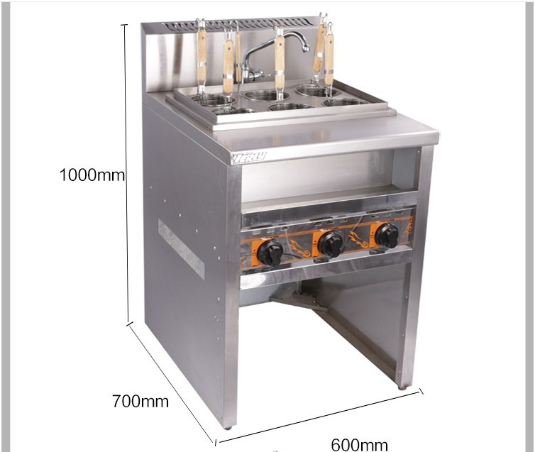 汇利立式燃气六头煮面炉 麻辣烫炉 多功能商用燃气煮炉