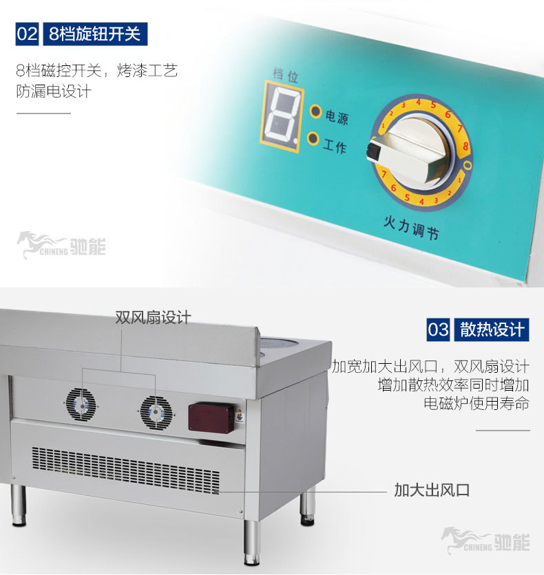 商业电磁炉商用电磁煲仔炉六头煲仔饭机2.5kw电磁煲仔炉电磁加热