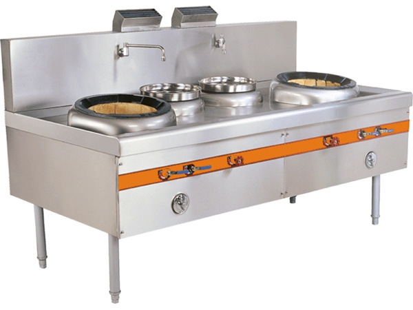 供应节能燃气双头双尾小炒炉 承接东莞厨房厨具设备工程