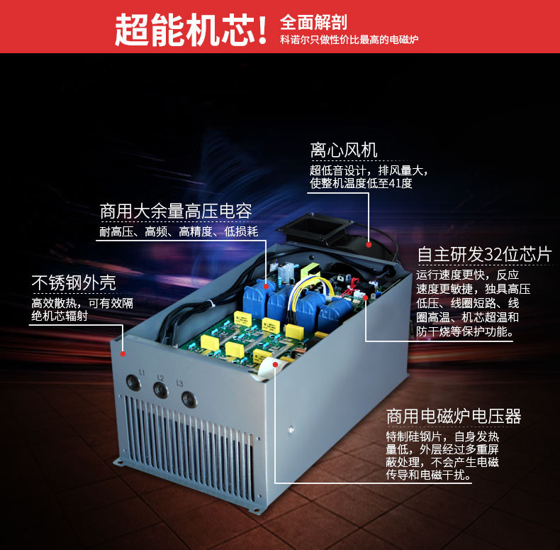 大功率商用电磁炉20KW凹面大炒炉食堂饭堂15千瓦大锅灶电磁锅炉