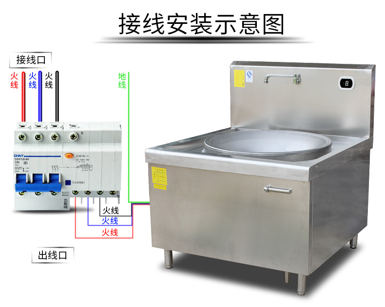 大功率商用电磁炉20KW凹面大炒炉食堂饭堂15千瓦大锅灶电磁锅炉