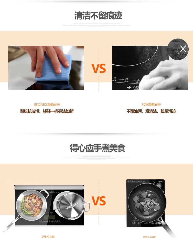 Sunpentown/尚朋堂 YS-IC34H02L家用凹面双头灶台式嵌入式电磁炉