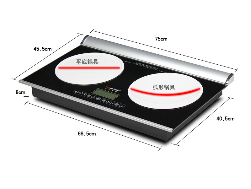 Sunpentown/尚朋堂 YS-IC34H02L双头电磁炉嵌入式双灶 左平右凹炉