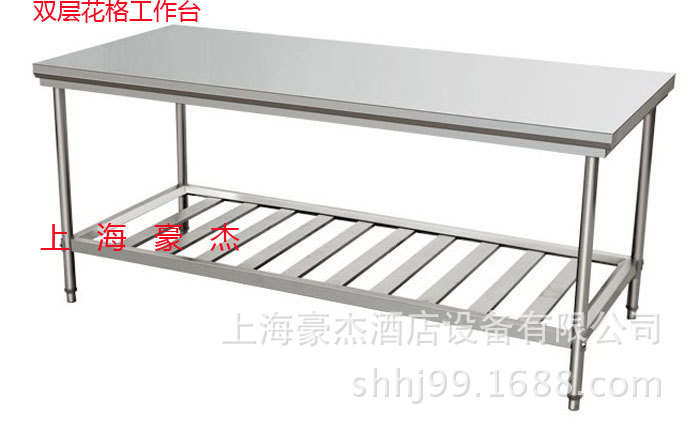 商用不锈钢简易工作台双层工作柜 操作台打荷台移门拉门单通双通