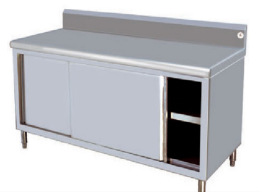 不锈钢双通道打荷台厨房设备 厨房推拉门操作台案板台定制