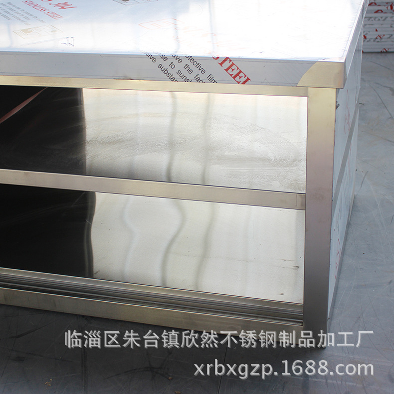 拉门工作台双通打荷台不锈钢拉门操作台饭店厨房案板