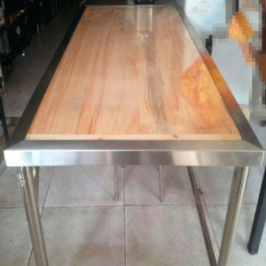 商用不锈钢木面工作台 木案工作台 面点操作台可定制厨房设备