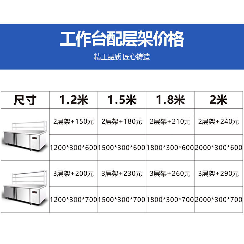 德玛仕商用冷藏操冷冻保鲜工作台 不锈钢冰箱冰柜 1.2米全冷冻