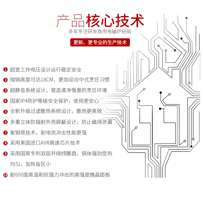 大功率商用电磁炉15kw平面煲汤电磁炉酒店饭堂矮汤炉低汤炉节能灶