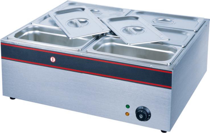 批发供应四盆电热暖汤池 商用六格加厚加深型不锈钢电热保温餐炉