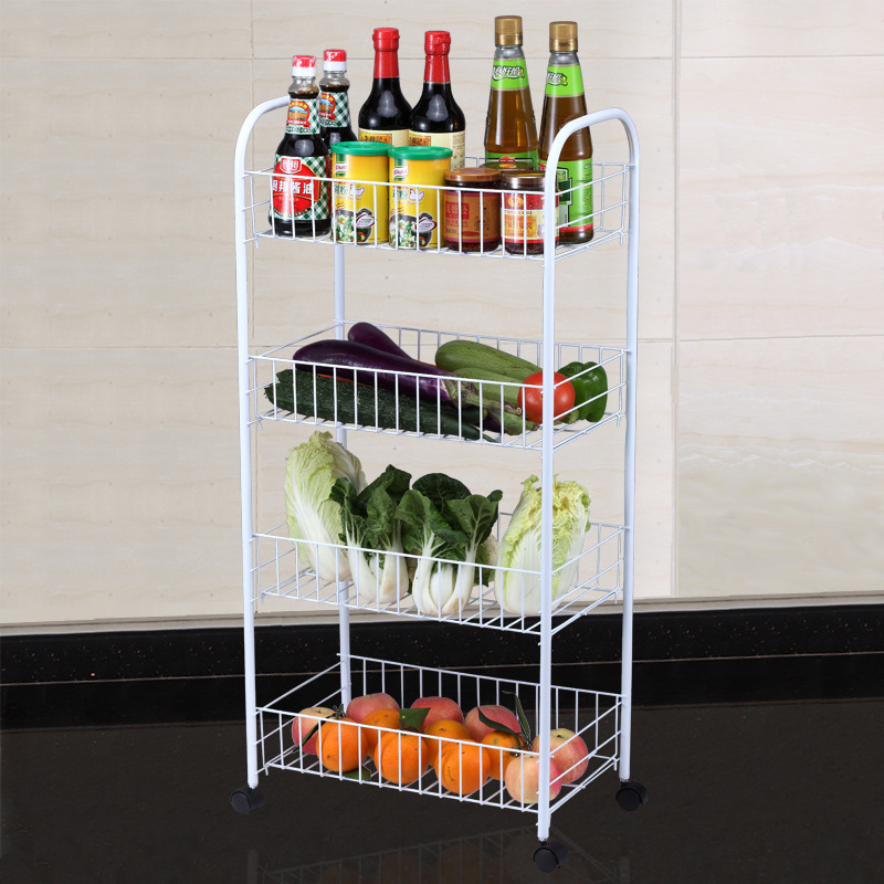 一件代销 多功能蔬菜篮置物架可移动蔬菜篮三层四层蔬菜架